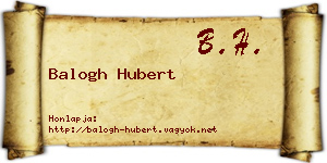 Balogh Hubert névjegykártya