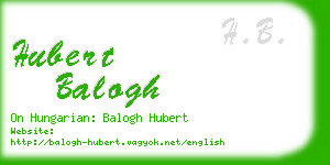 hubert balogh business card